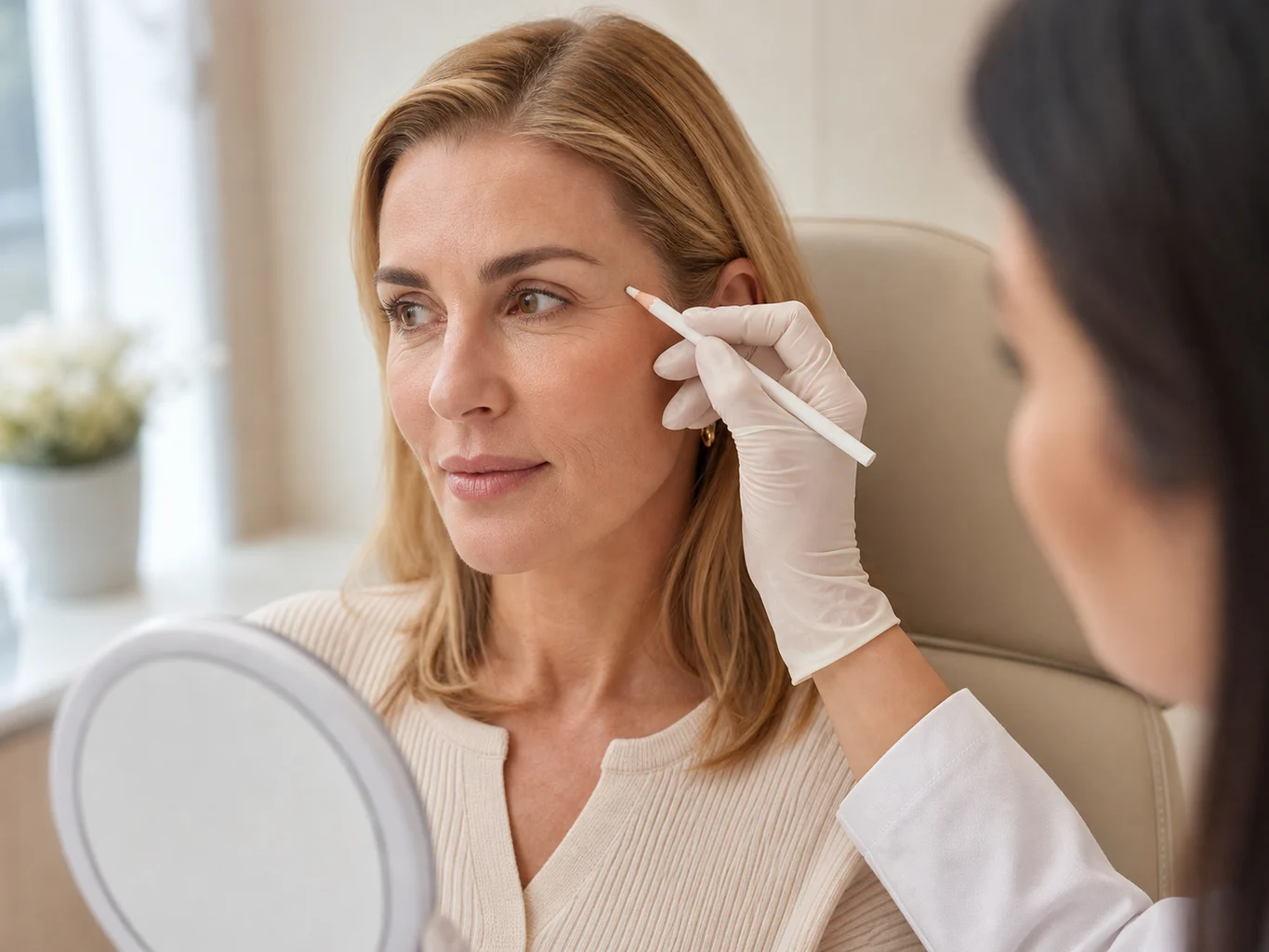 Ärztliche Beratung zu Botox und Filler mit natürlichem Gesichtsausdruck